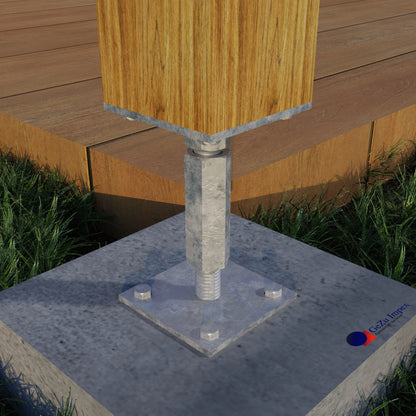 post support adjustable elevated base Bolt Down height adjust holder