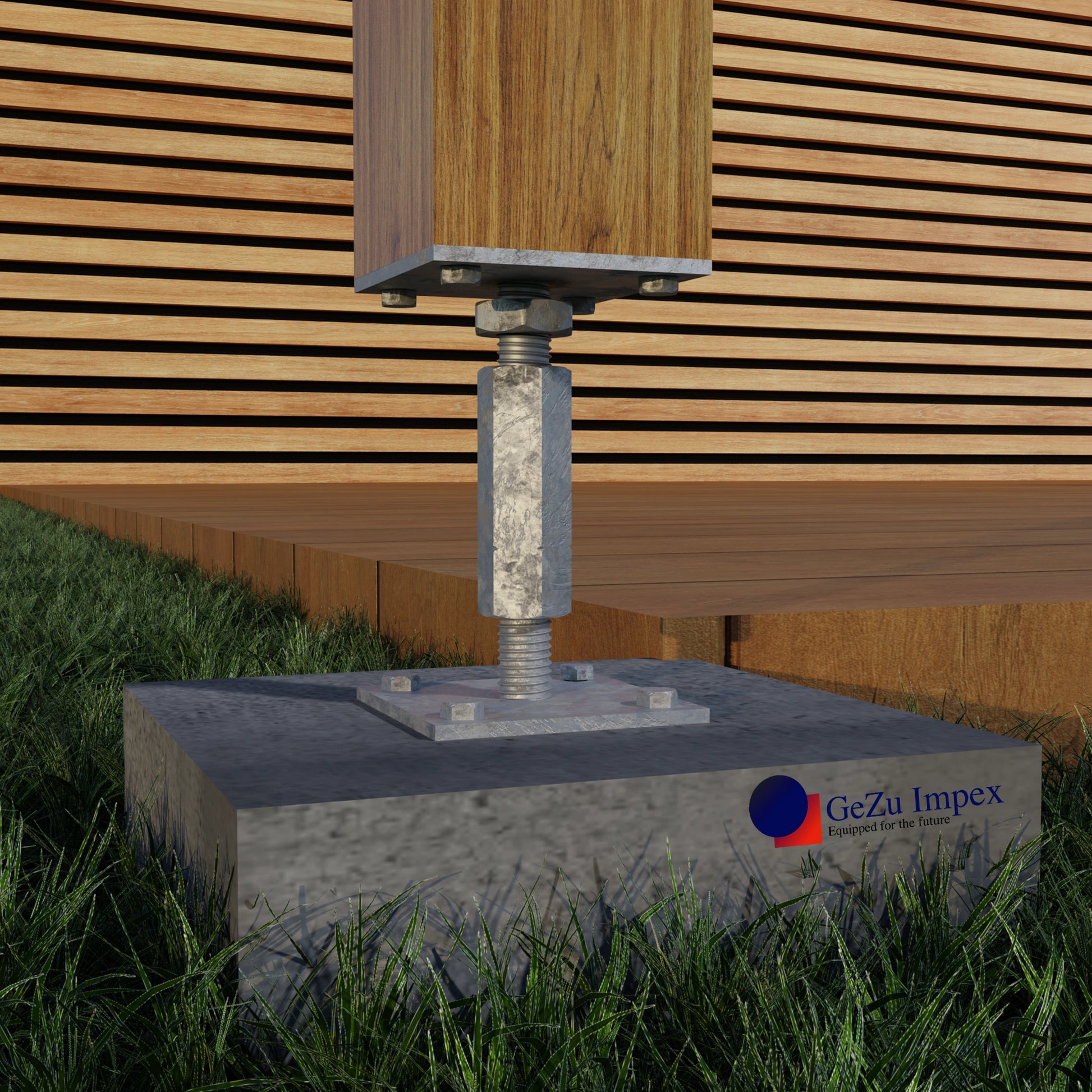 post support adjustable elevated base Bolt Down height adjust holder