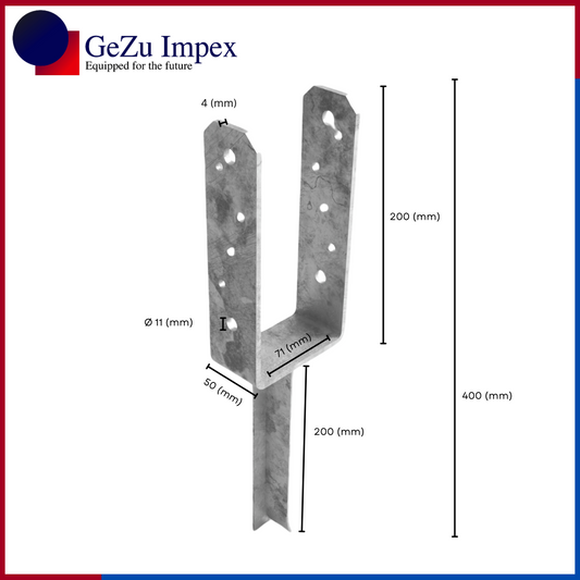 U shaped post support with T pin