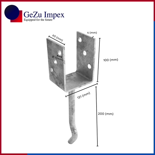 U shaped post support with bent rod