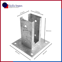 Base di supporto per palo quadrato