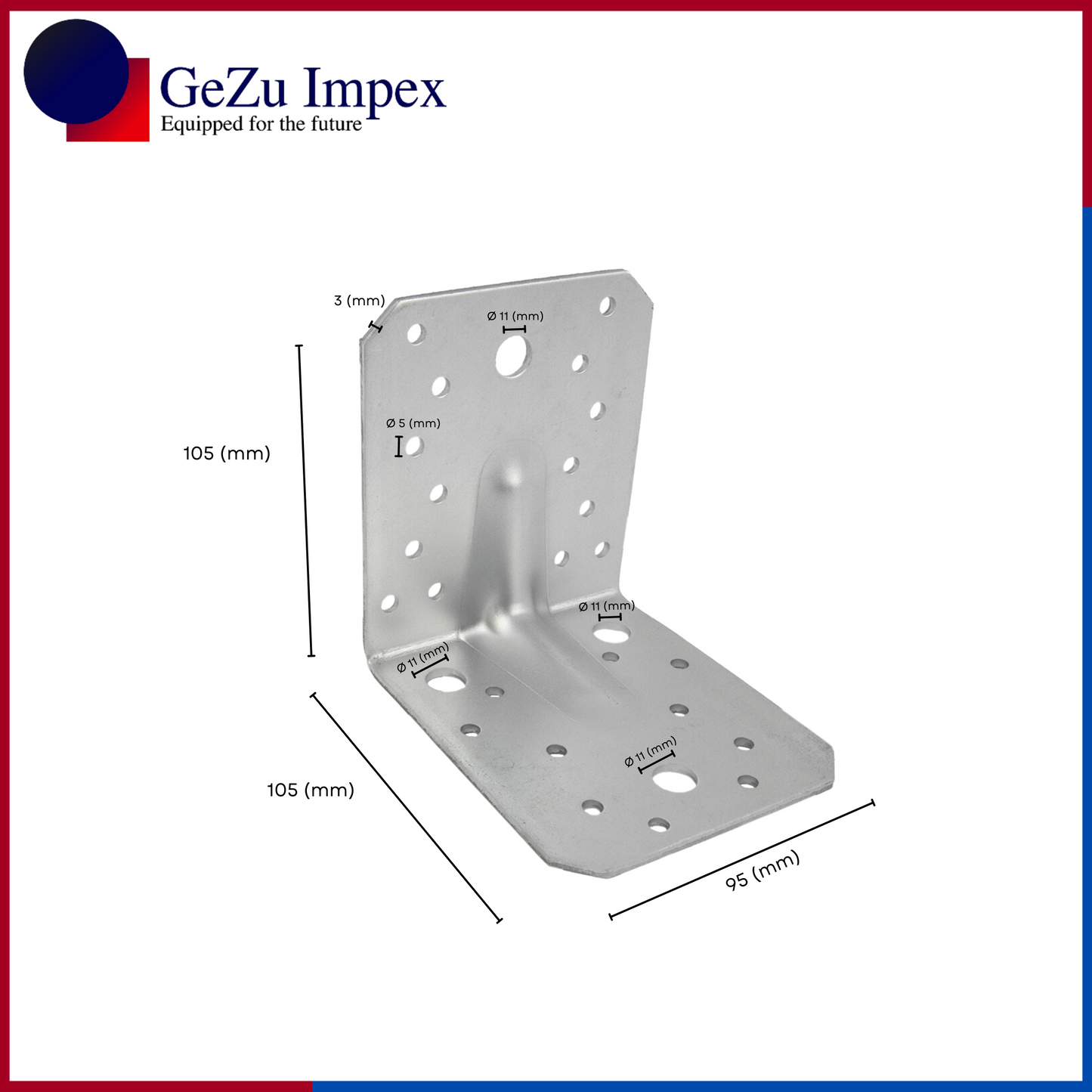 Angle bracket with rib