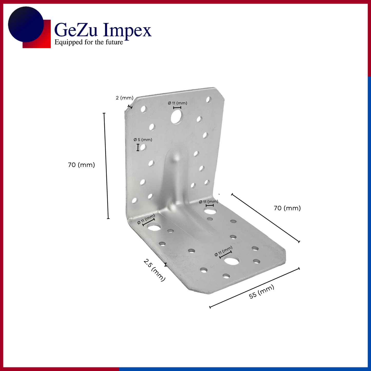 Angle bracket with rib