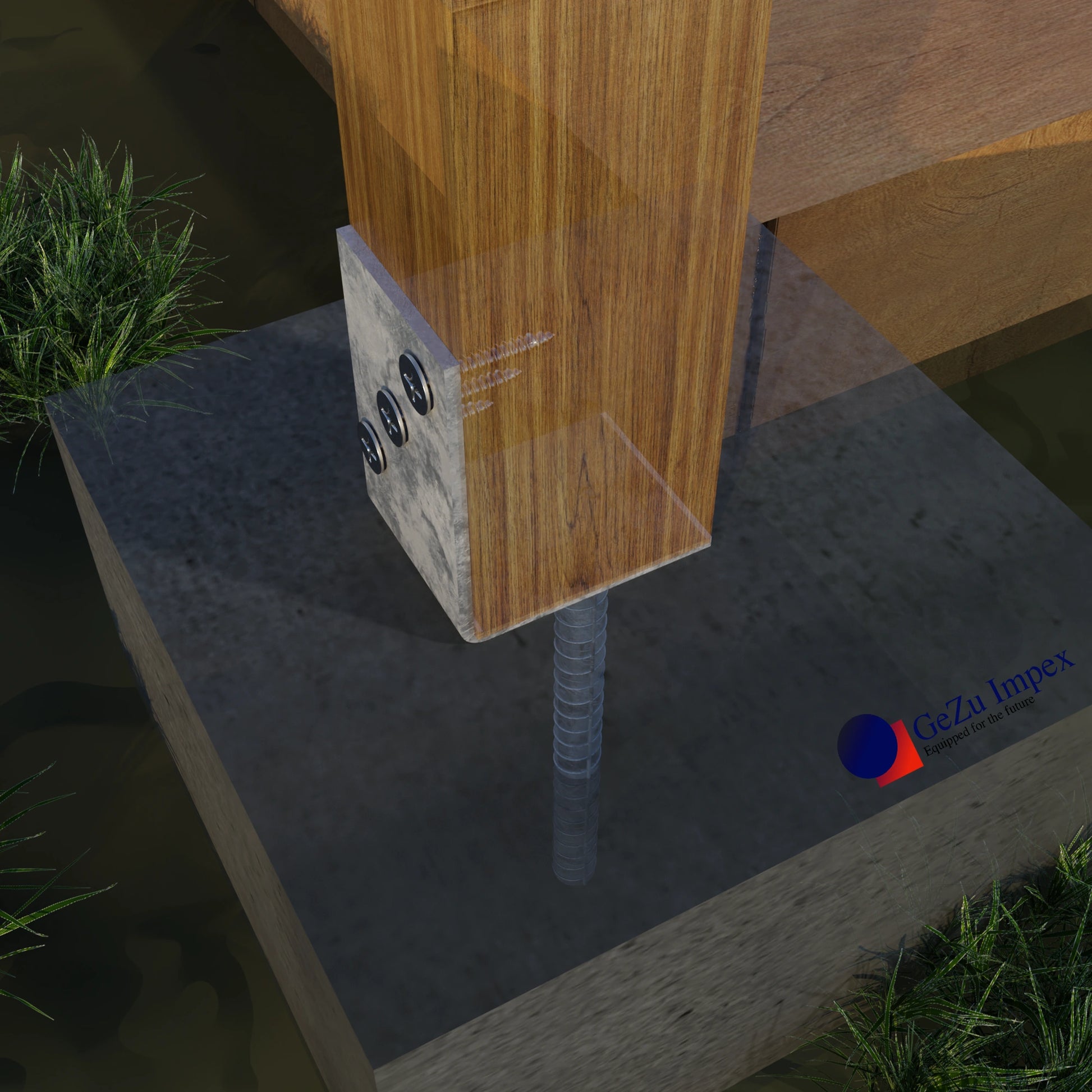 u shape fence post brackets support deck holder elevated base anchor shoe for screw on Mount Concrete In Type Foot Width Heavy Duty