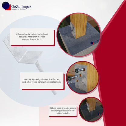 u shape fence post brackets support deck holder elevated base anchor shoe for screw on Mount Concrete In Type Foot Width Heavy Duty