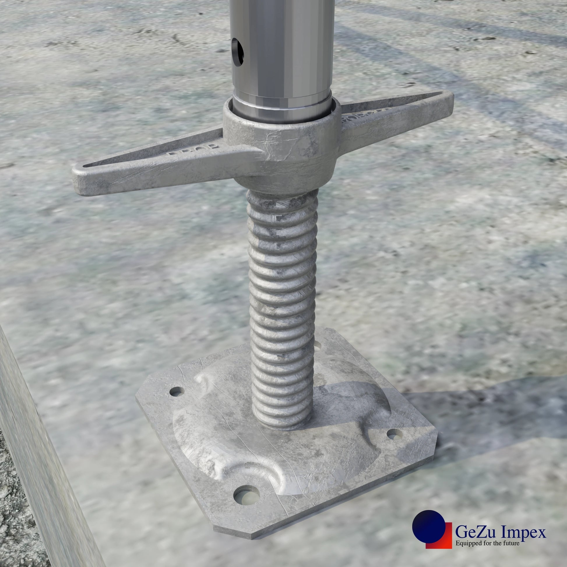 Scaffold Adjustable Leveling Galvanized Screw Solid Stem with Base Plate Swivel Screw Jack