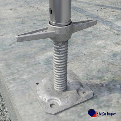 Scaffold Adjustable Leveling Galvanized Screw Solid Stem with Base Plate Swivel Screw Jack