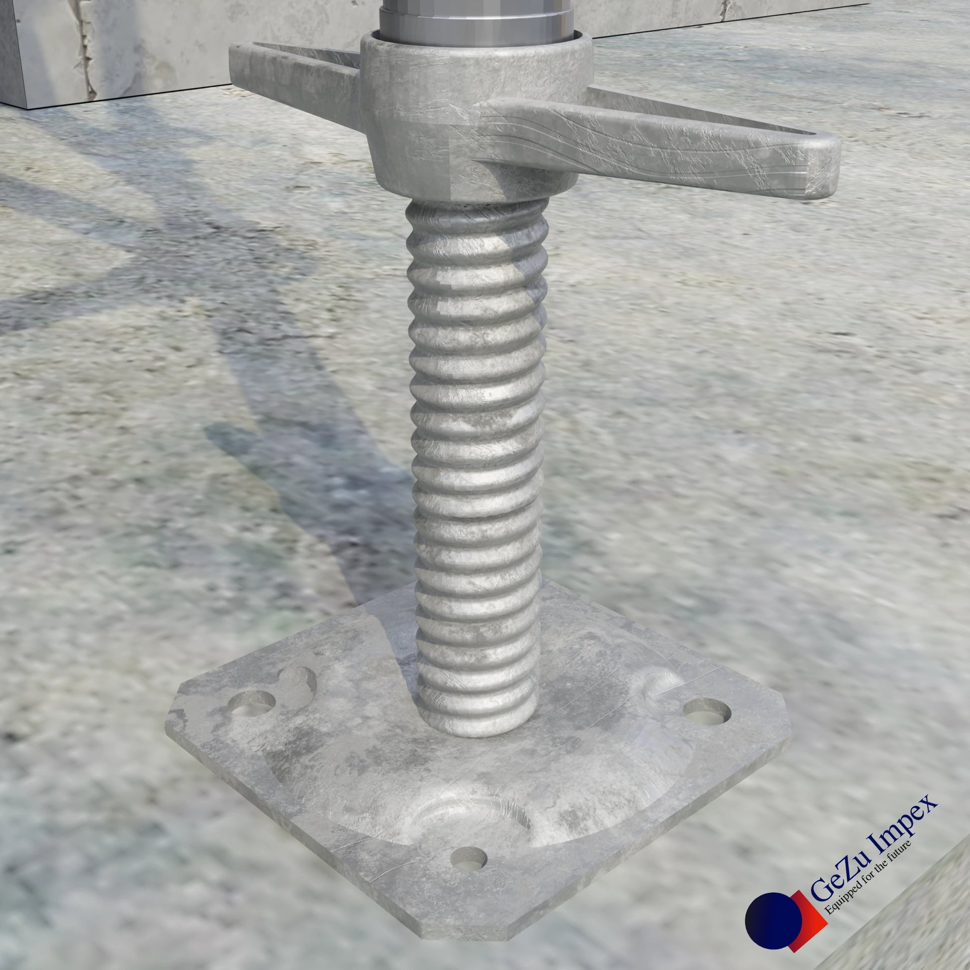 Scaffold Adjustable Leveling Galvanized Screw Solid Stem with Base Plate Swivel Screw Jack