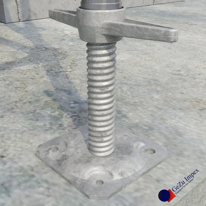 Scaffold Adjustable Leveling Galvanized Screw Solid Stem with Base Plate Swivel Screw Jack