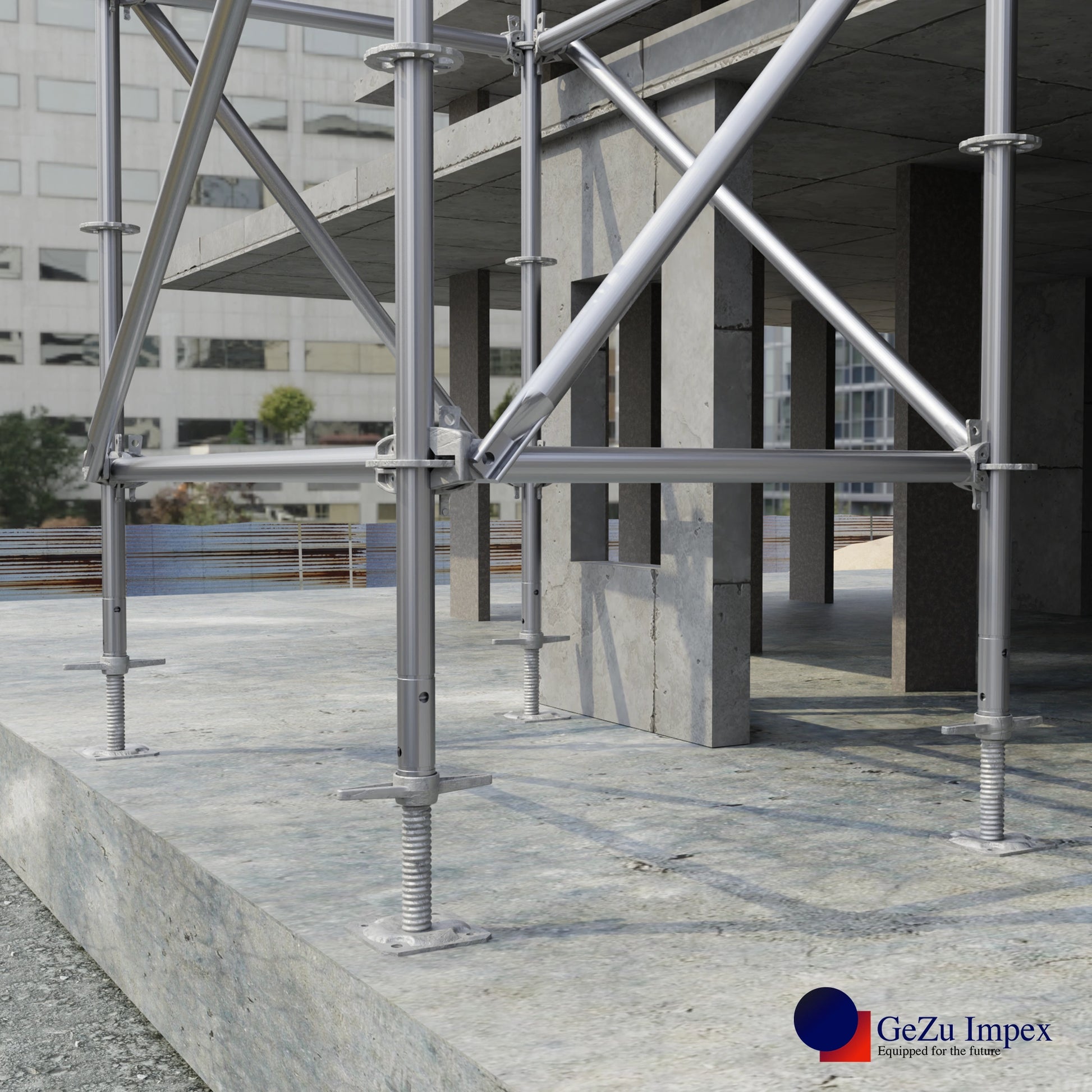 Scaffold Adjustable Leveling Galvanized Screw Solid Stem with Base Plate Swivel Screw Jack