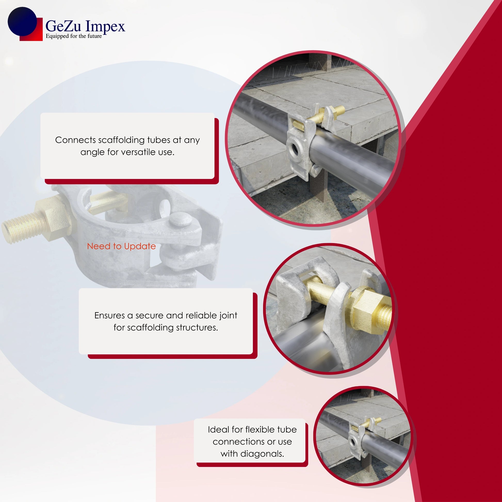 Scaffolding Clamps Swivel Double Scaffold Fitting Coupler Pipe Forged Single Couplers 