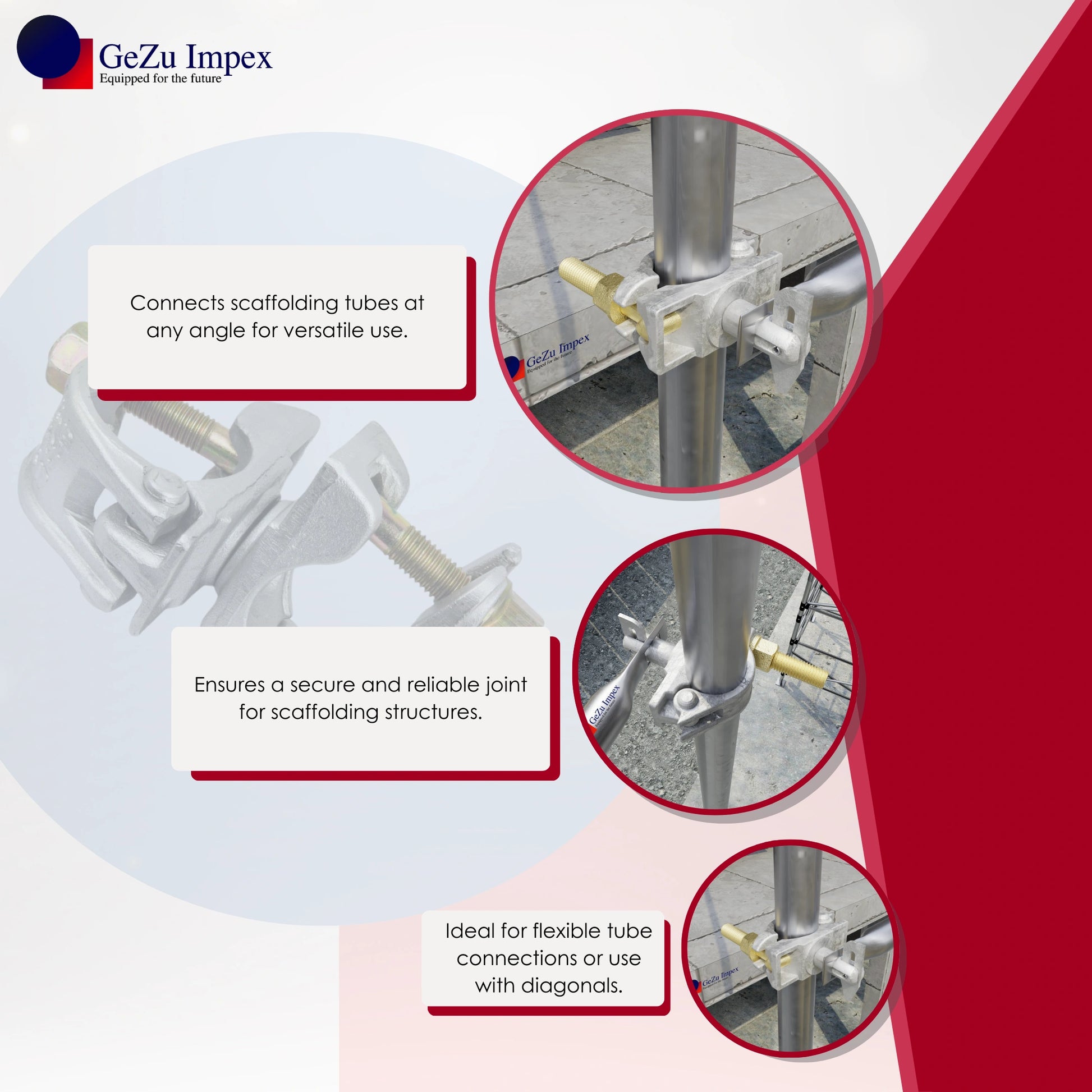 Scaffolding Clamps Swivel Double Scaffold Fitting Coupler Pipe Forged Single Couplers 