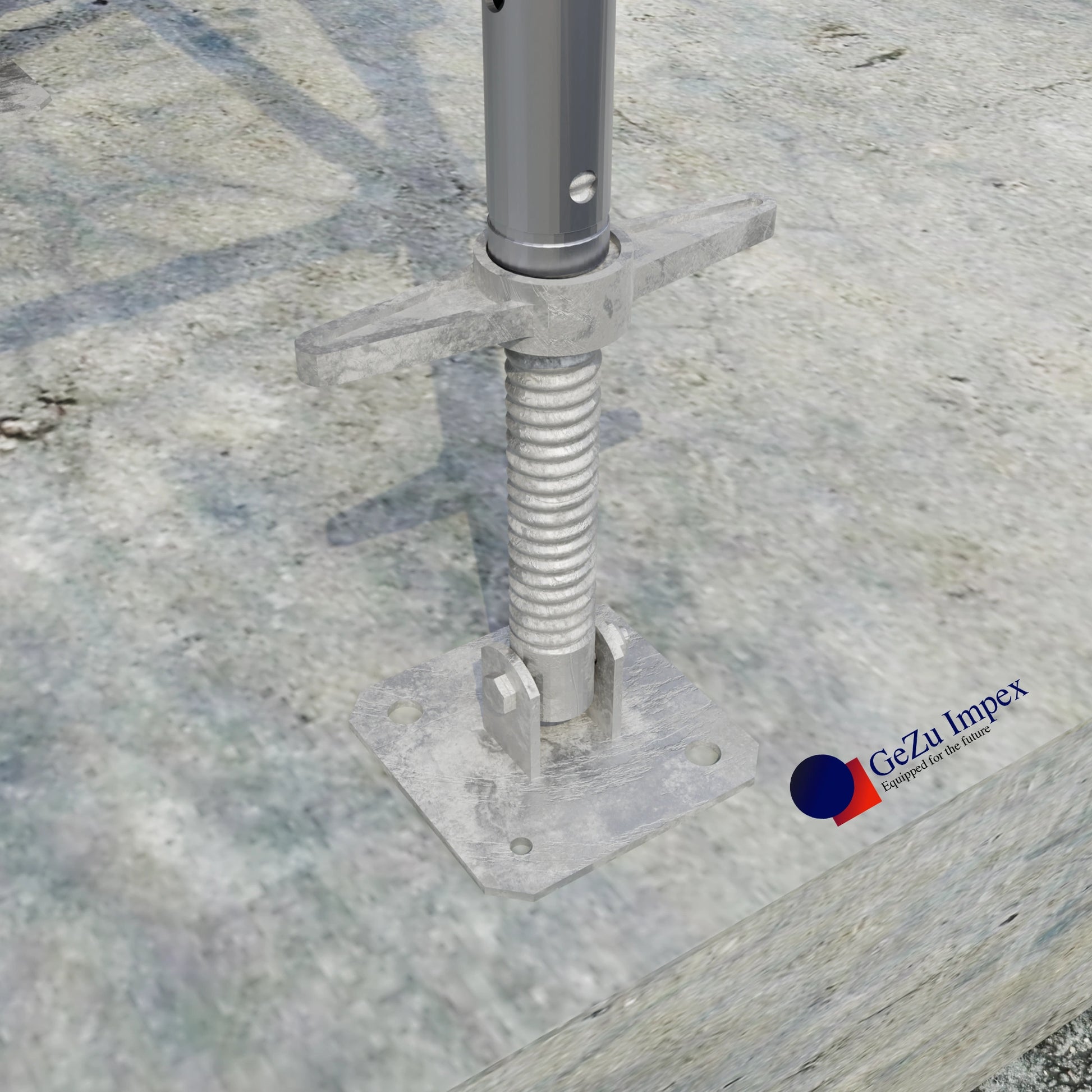 Scaffold Adjustable Leveling Galvanized Screw Solid Stem with Base Plate Swivel Jack