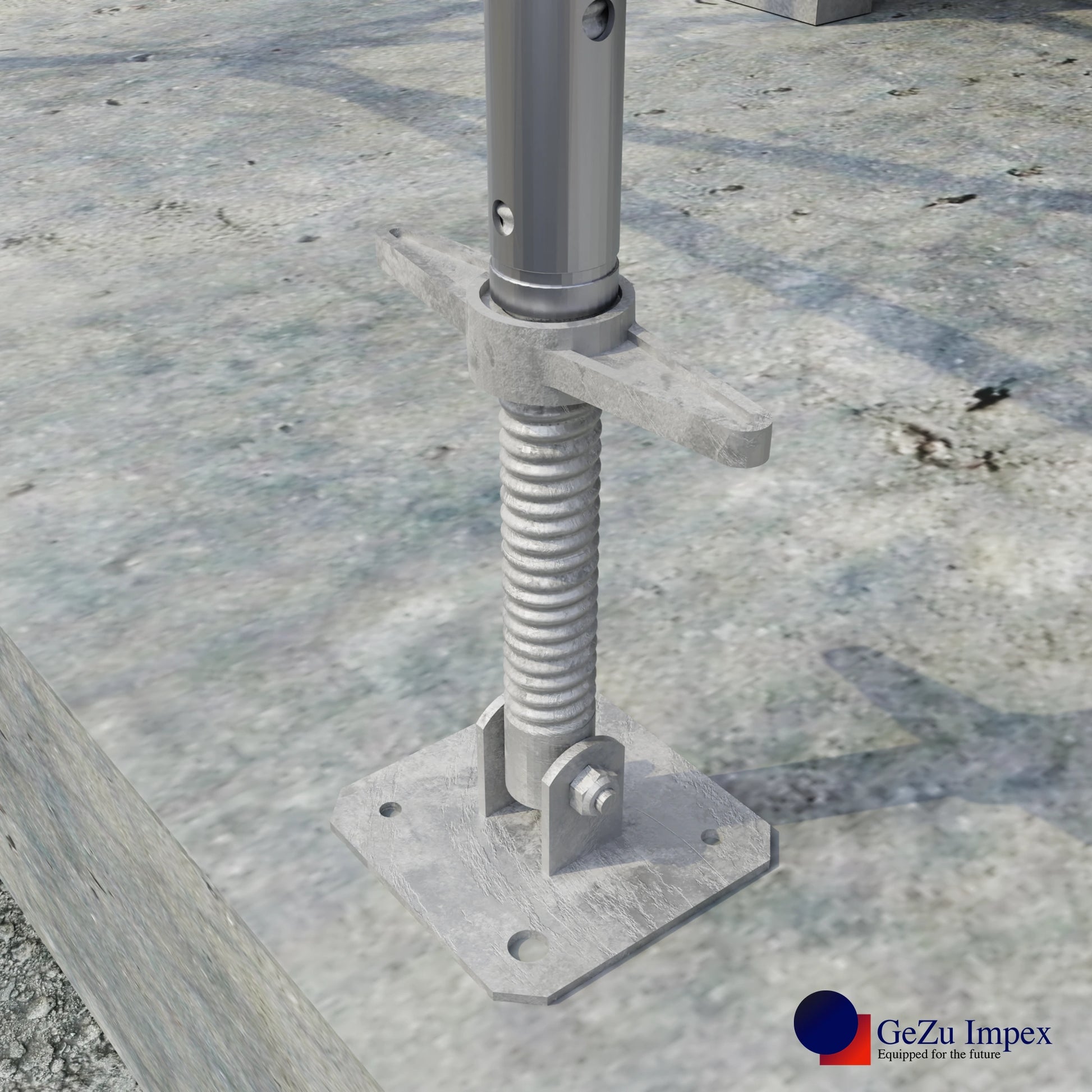 Scaffold Adjustable Leveling Galvanized Screw Solid Stem with Base Plate Swivel Jack