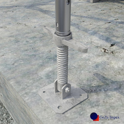 Scaffold Adjustable Leveling Galvanized Screw Solid Stem with Base Plate Swivel Jack