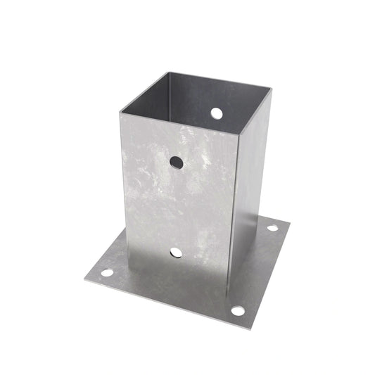fence post holder bolt down support 100 mm brackets base supports 75 mm round posts Square Bracket Deck Post Bases Wood deck pergola pavilion shoe Round