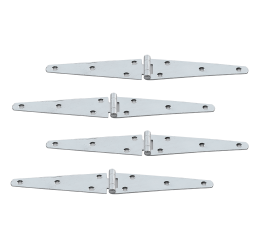 GeZu-Impex ® 4 pièces Charnières à queue, longueur de la lame 155 mm, électro-zingué